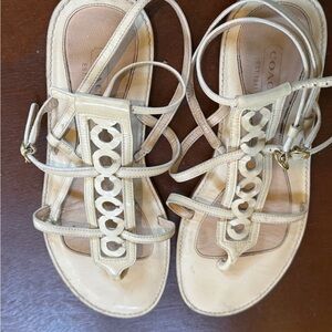 Coach Women's Cream Strappy Sandals